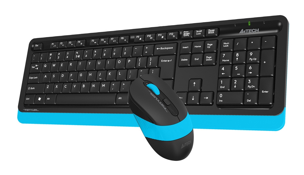 Комплект клавиатура+мышь A4Tech Fstyler FG1010 <USB> беспроводной (черно-синий)