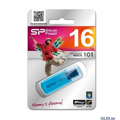 Накопитель  16GB Silicon Power Helios 101 (SP016GBUF2101V1B) <USB2.0> <синий>