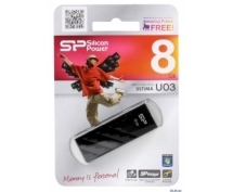 Накопитель   8GB Silicon Power Ultima U03 (SP008GBUF2U03V1K) <USB2.0> <черный>