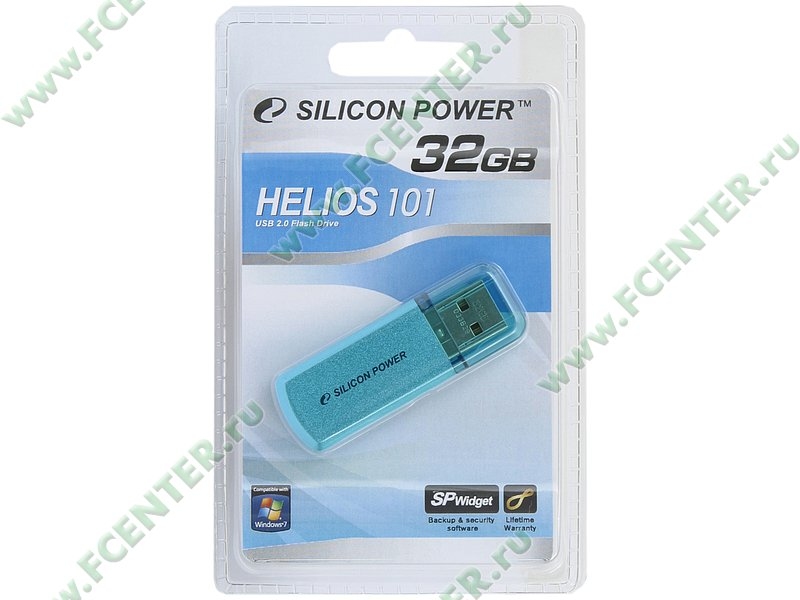 Накопитель  32GB Silicon Power Helios 101 (SP032GBUF2101V1B) <USB2.0> <синий>