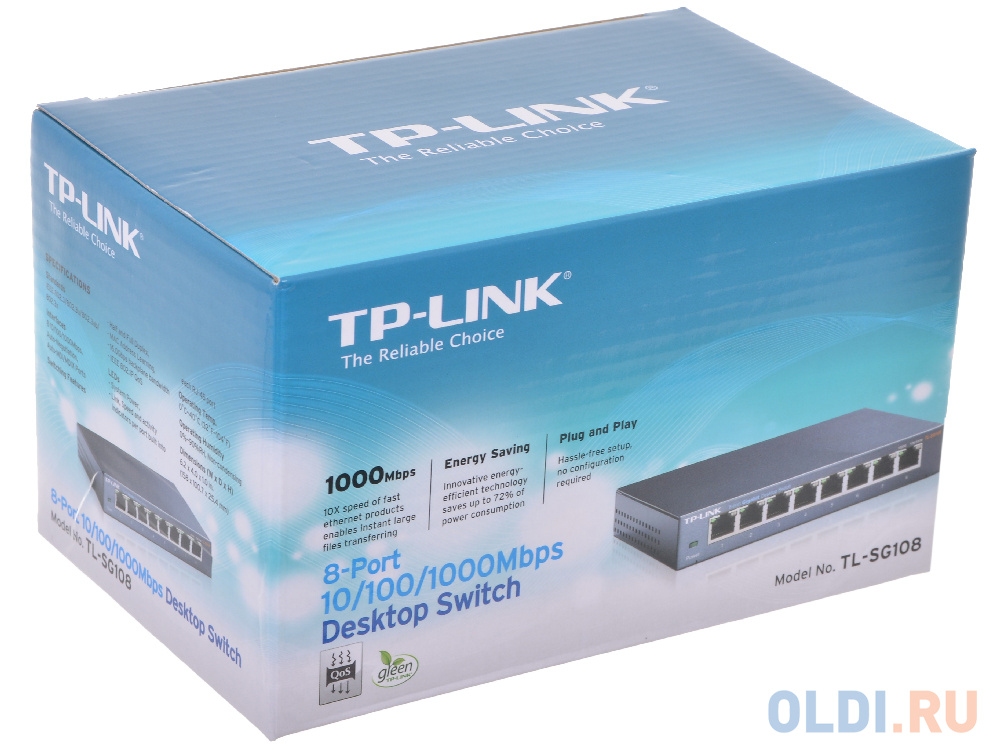 Коммутатор TP-Link TL-SG108 <8*10/100/1000>