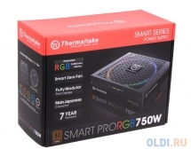 Блок питания  750Вт Thermaltake Smart Pro RGB (SPR-0750F-R) <ATX 2.4, 140мм, 80+ Bronze, модульный>