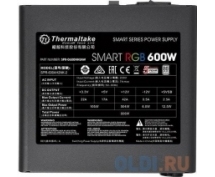 Блок питания  600Вт Thermaltake Smart RGB (SPR-600AH2NK-2) <ATX 2.3, 120мм, 80+, RGB>