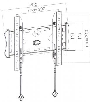 Кронштейн Kromax FLAT-5 <Vesa 200x200> (до 50 кг) <черный>