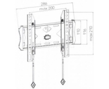 Кронштейн Kromax FLAT-5 <Vesa 200x200> (до 50 кг) <черный>