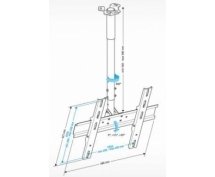 Кронштейн для телевизора потолочный Holder PR-101-W <Vesa 400x400> (до 60 кг) <белый>
