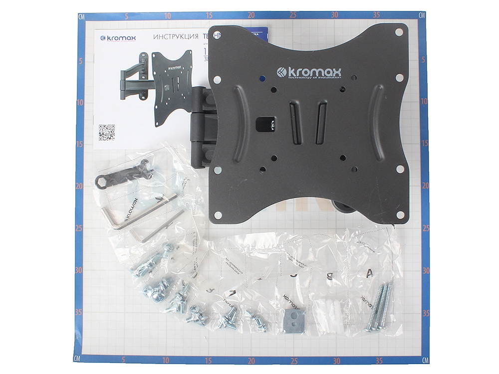 Кронштейн Kromax TECHNO-3 <Vesa 200x200> (до 20 кг) <серый>