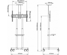 Подставка для телевизора Arm Media PT-STAND-8 черный 32"-80" макс.50кг напольный фиксированный