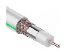 Кабель коаксиальный, 1 х 1.1 кв.мм, 75 дБ, внешний диаметр 6.8 мм, Cu/Al/Cu <бухта 100м> <белый>