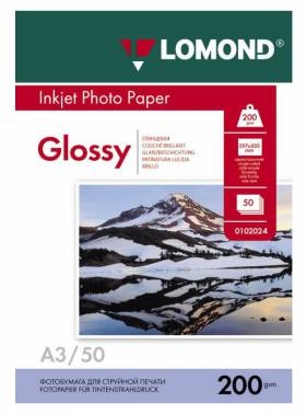 Бумага LOMOND (A3, 200гр, 50л) глянцевая, 1стор. <0102024>