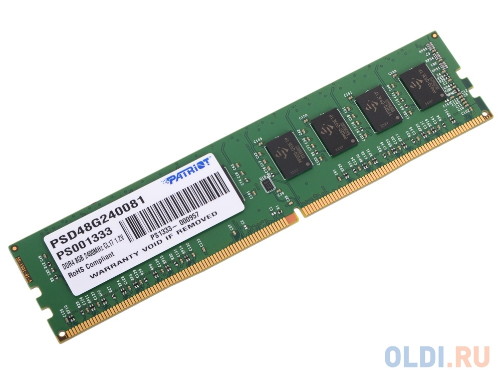 Модуль памяти DDR4  8GB 2400МГц Patriot (CL17, 1.2V) (PSD48G240081)