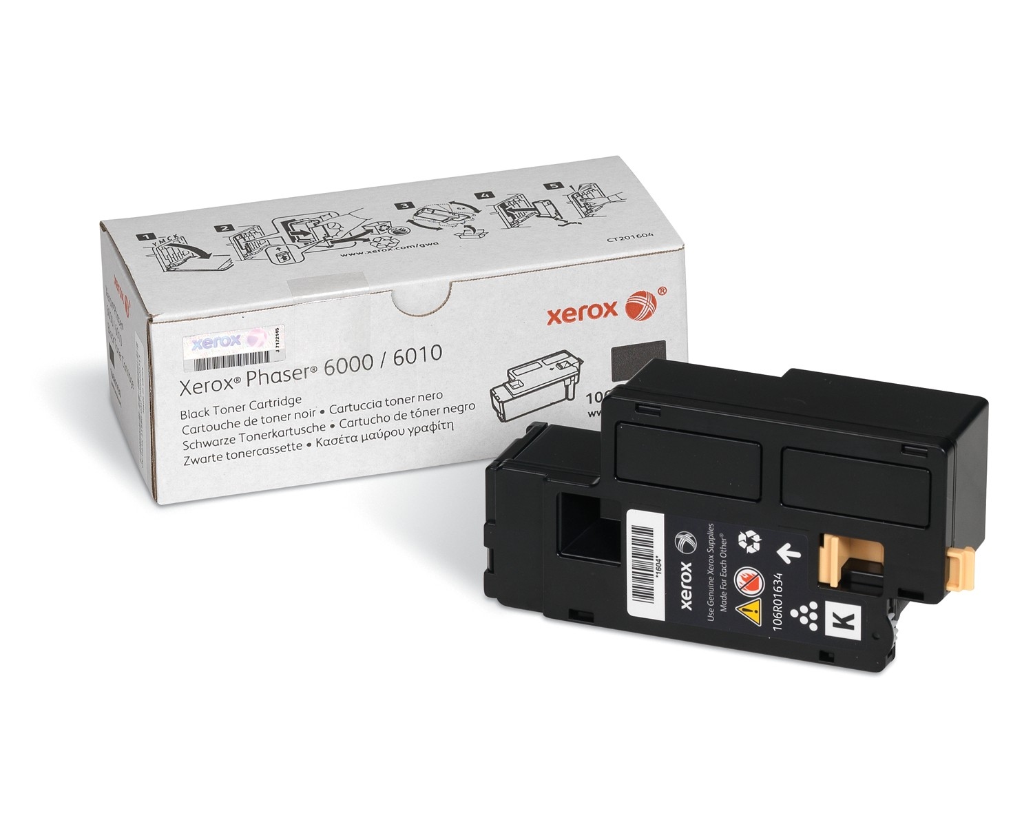 Заправка лазерного цветного картриджа Xerox Phaser 6000 / 6010 /  WC 6015  ( 106R01634 ) Черный без чипа*