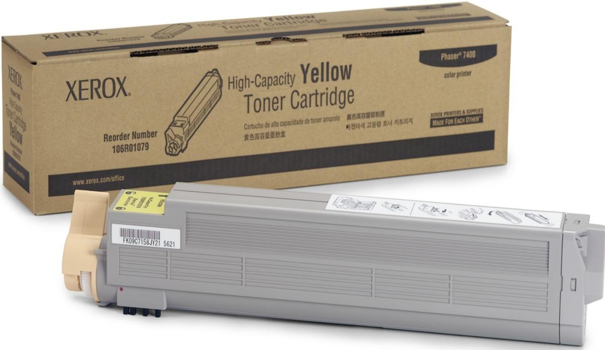 Заправка лазерного цветного картриджа Xerox Phaser 7400 (106R01079) Желтый без чипа*