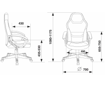 Кресло игровое Бюрократ ZOMBIE 10 текстиль/эко.кожа (черный/красный)