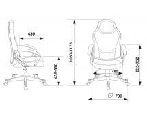 Кресло игровое Бюрократ ZOMBIE 10 текстиль/эко.кожа (черный/синий)