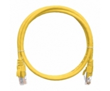 Патч-корд NIKOMAX U/UTP 4 пары, Кат.5е (Класс D), 100МГц, 2хRJ45/8P8C, T568B, заливной, с защитой защелки, многожильный, BC (чистая медь), 24AWG (7х0,205мм), LSZH нг(А)-HFLTx, желтый, 0,5м