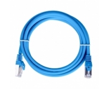 Патч-корд NIKOMAX U/UTP 4 пары, Кат.5е (Класс D), 100МГц, 2хRJ45/8P8C, T568B, заливной, с защитой защелки, многожильный, BC (чистая медь), 24AWG (7х0,205мм), LSZH нг(А)-HFLTx, синий, 3м