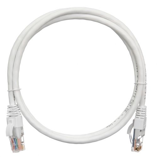 Патч-корд NIKOMAX U/UTP 4 пары, Кат.5е (Класс D), 100МГц, 2хRJ45/8P8C, T568B, заливной, с защитой защелки, многожильный, BC (чистая медь), 24AWG (7х0,205мм), LSZH нг(А)-HFLTx, серый, 0,5м