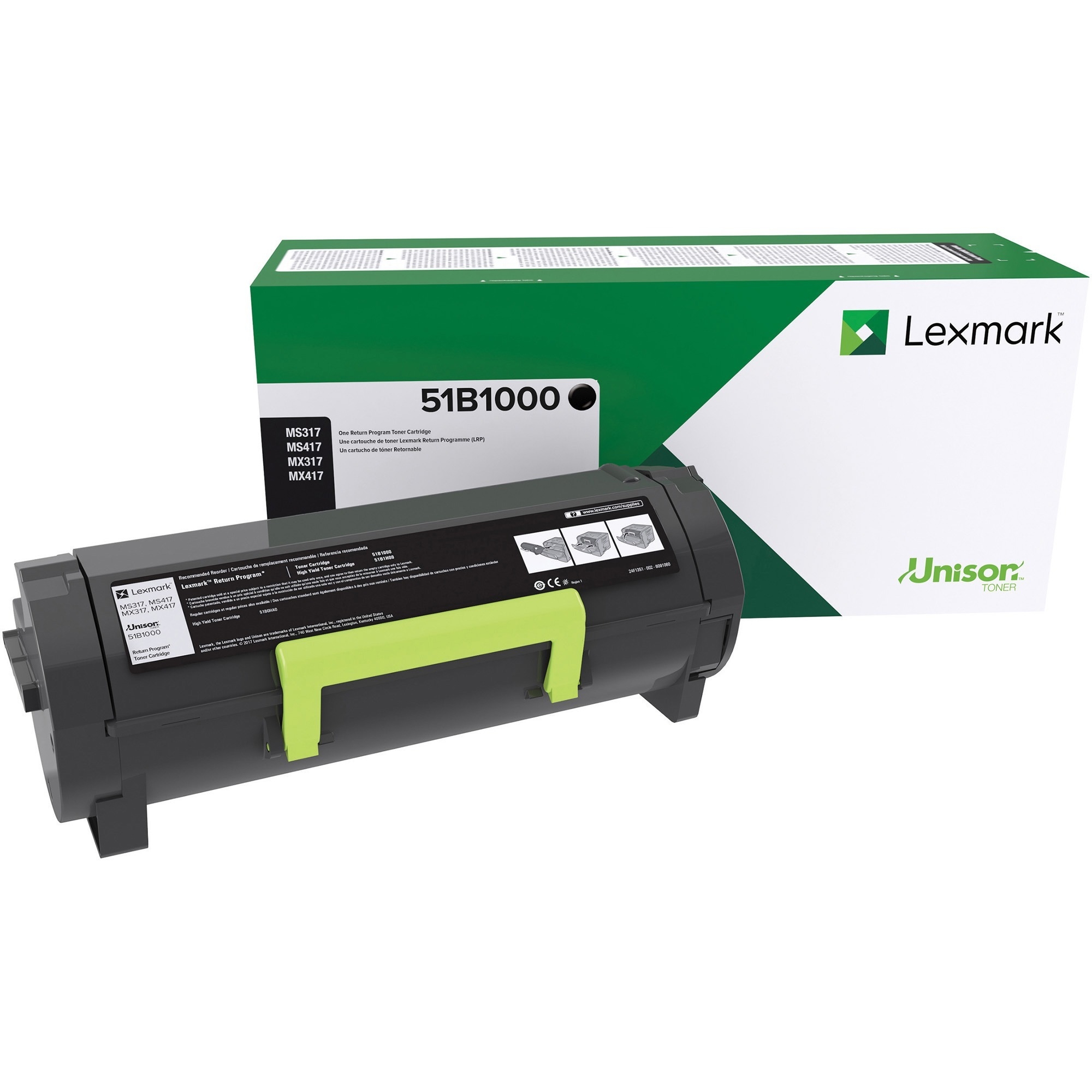 Заправка лазерного картриджа Lexmark (51B5000) (2.5k) без чипа*