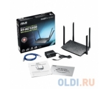 ASUS RT-AC1200 <Wi-Fi роутер> <802.11ac, AC1200, 4х100Мбит/с, 1х100Мбит/с, 1xUSB 2.0>