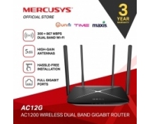 MERCUSYS AC12G/AC1200 <Wi-Fi роутер> <802.11ac, AC1200, 3х1Гбит/с, 1х1Гбит/с>