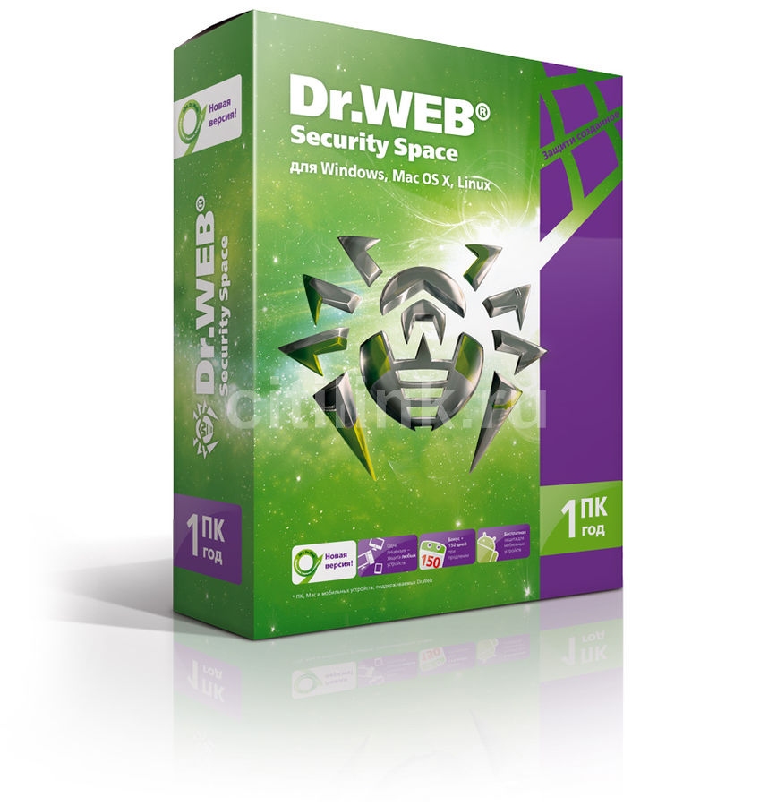 Антивирус: Dr.Web Security Space - 1 год 1 ПК (BHW-B-12M-1-A3)