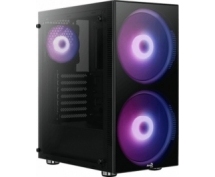 Корпус Aerocool Python <ATX, без БП, 2xUSB2.0, 1xUSB3.0, Audio, окно, 3xARGB FAN> (черный)