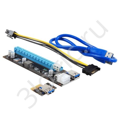 Переходник PCI-Ex1 -> PCI-Ex16 MAXI USB3.0 60cm
