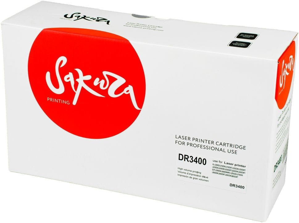 Фотобарабан SAKURA DR-3400 для Brother HL-L5000D, HL-L5100DN, HL-L5100DNT, HL-L5200DW, HL-L5200DWT, HL-L6250DN, HL-L6300DW, HL-L6300DWT, HL-L6400DW, HL-L6400DWT, DCP-L5500DN, DCP-L6600DW, MFC-L5700DN, MFC-L5750DW, MFC-L6800DW, MFC-L68