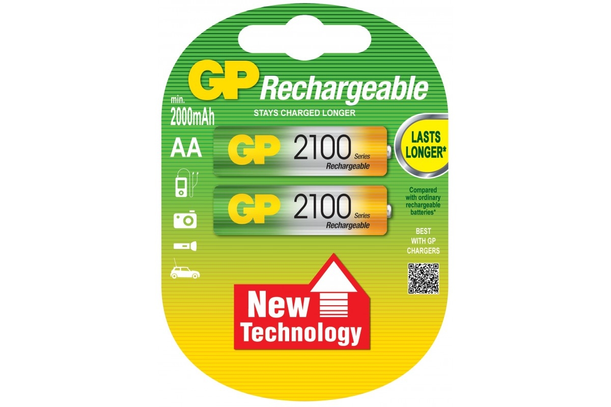 Аккумуляторы GP 2х2100мАч, размер AA (210AAHC-U2)