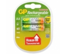 Аккумуляторы GP 2х2700мАч, размер AA (270AAHC-UC2PET-G)