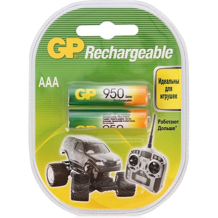 Аккумуляторы GP 2х950мАч, размер AAA (95AAAHC-2DECRC2)