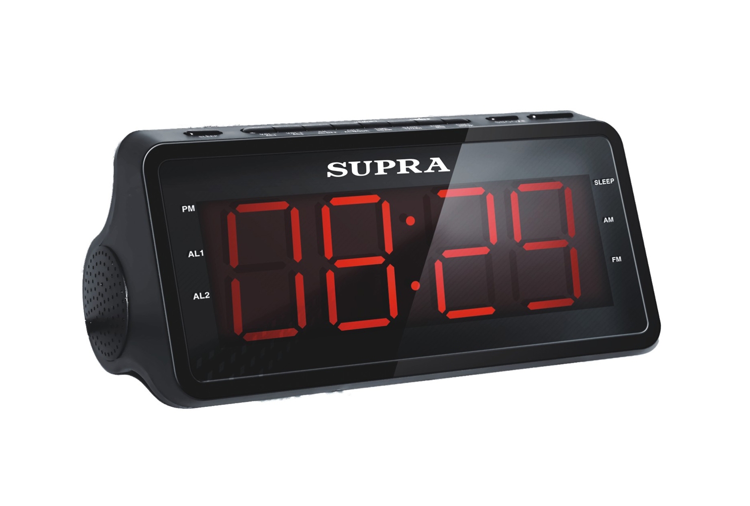 Радиочасы-будильник SUPRA SA-46FM черно-красным